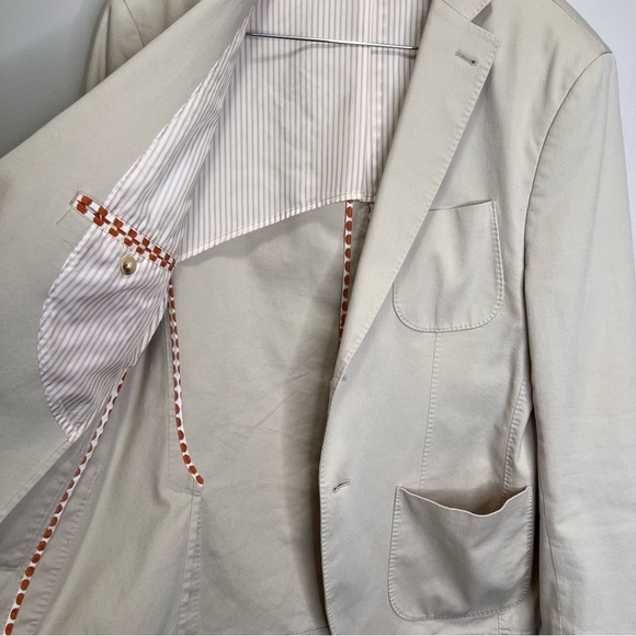 JKT New York Tan Cotton Blazer Jacket Sports Coat Size 40R - Picture 6 of 15
